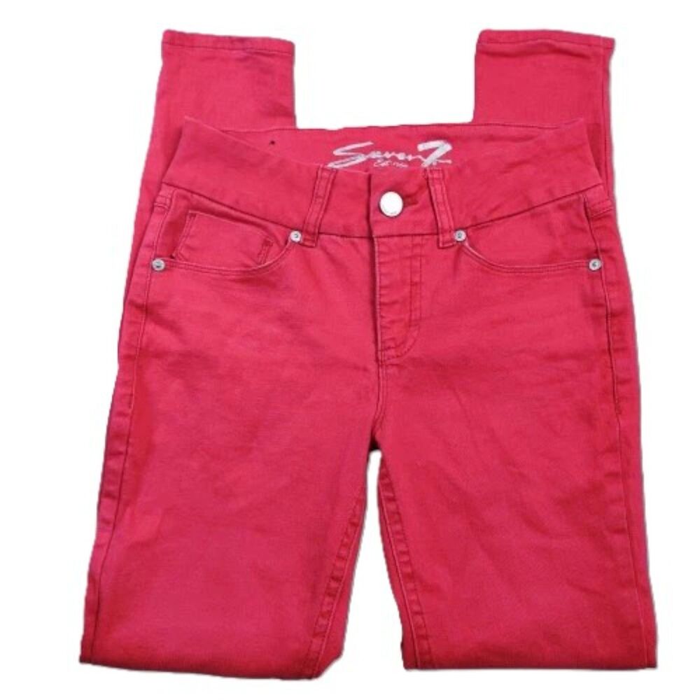 Seven7 Women’s Skinny Jeans Size 9 Chili Pepper Red Stretch Denim